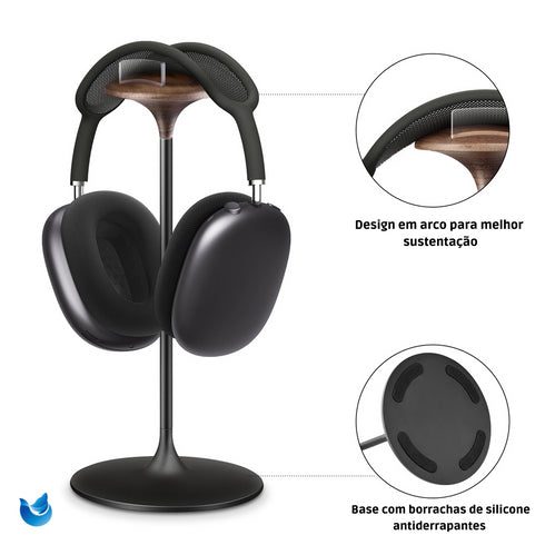 Suporte para Headphone Bone Wood em Alumínio